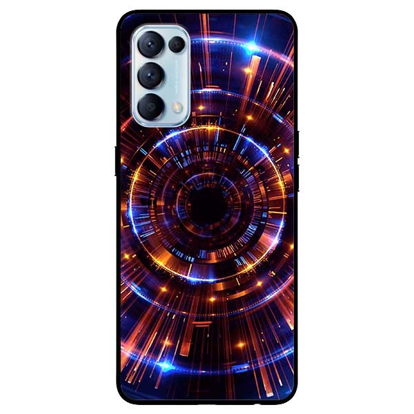 Ốp lưng dành cho Oppo Reno 5 mẫu Vòng Tròn Vàng Xanh