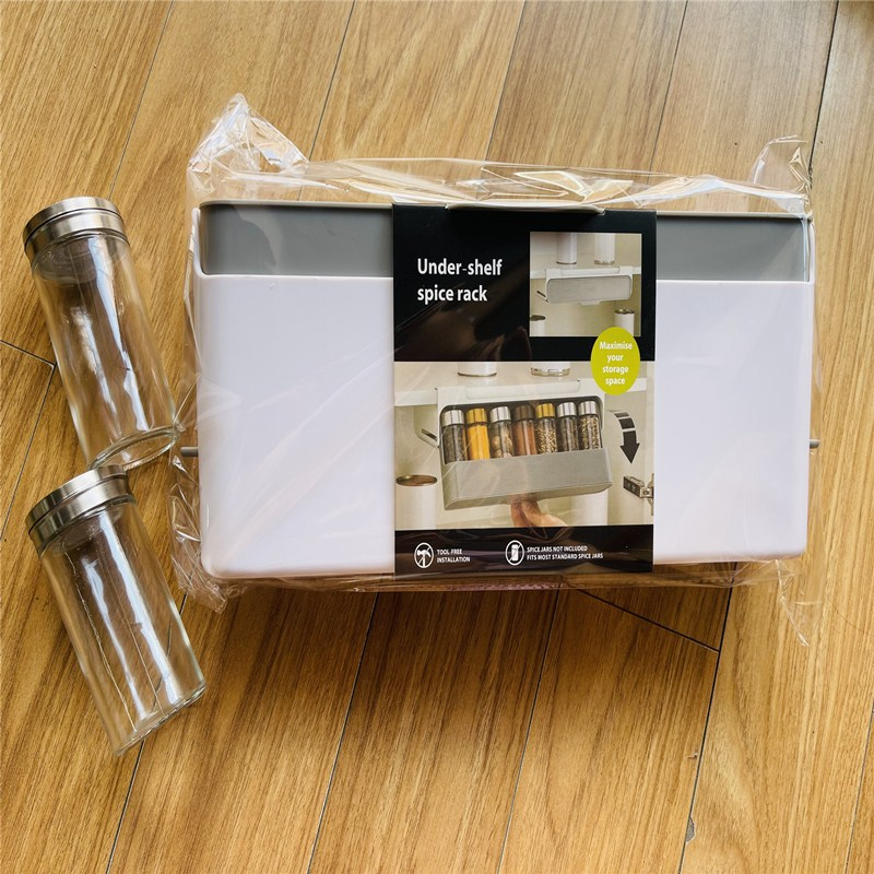 Bộ kệ đựng 6 lọ gia vị kéo trượt và gập tiện lợi