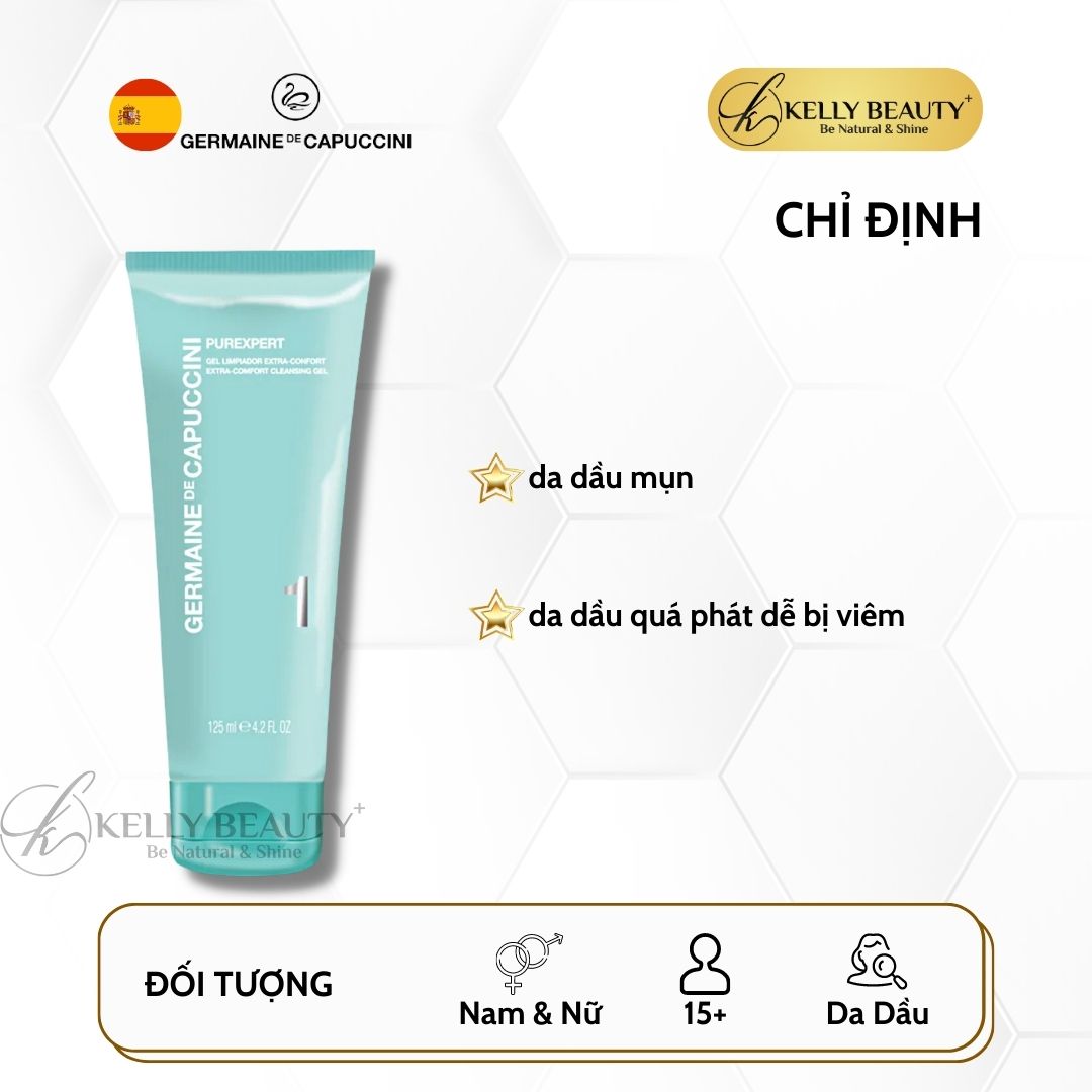 Sữa Rửa Mặt Cho Da Dầu Mụn Germaine PUREXPERT Extra Comfort Cleansing Gel | Kelly Beauty