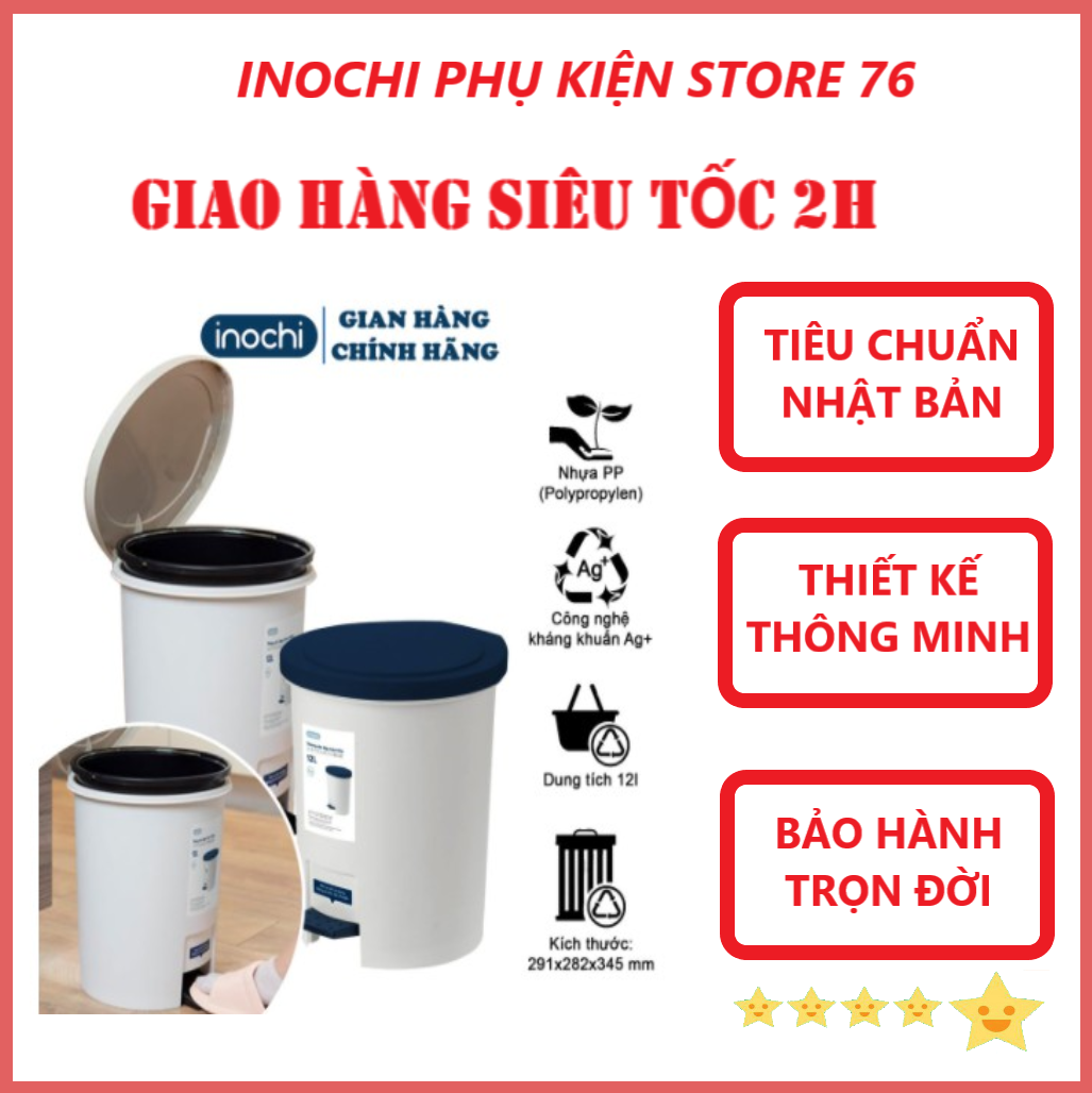 Thùng Rác Đạp Chân Mẫu Tròn Nhiều Cỡ Hiro Hàng Xuất Nhật - Chính Hãng ( Tặng kèm khăn lau pakasa) Giao màu ngẫu nhiên