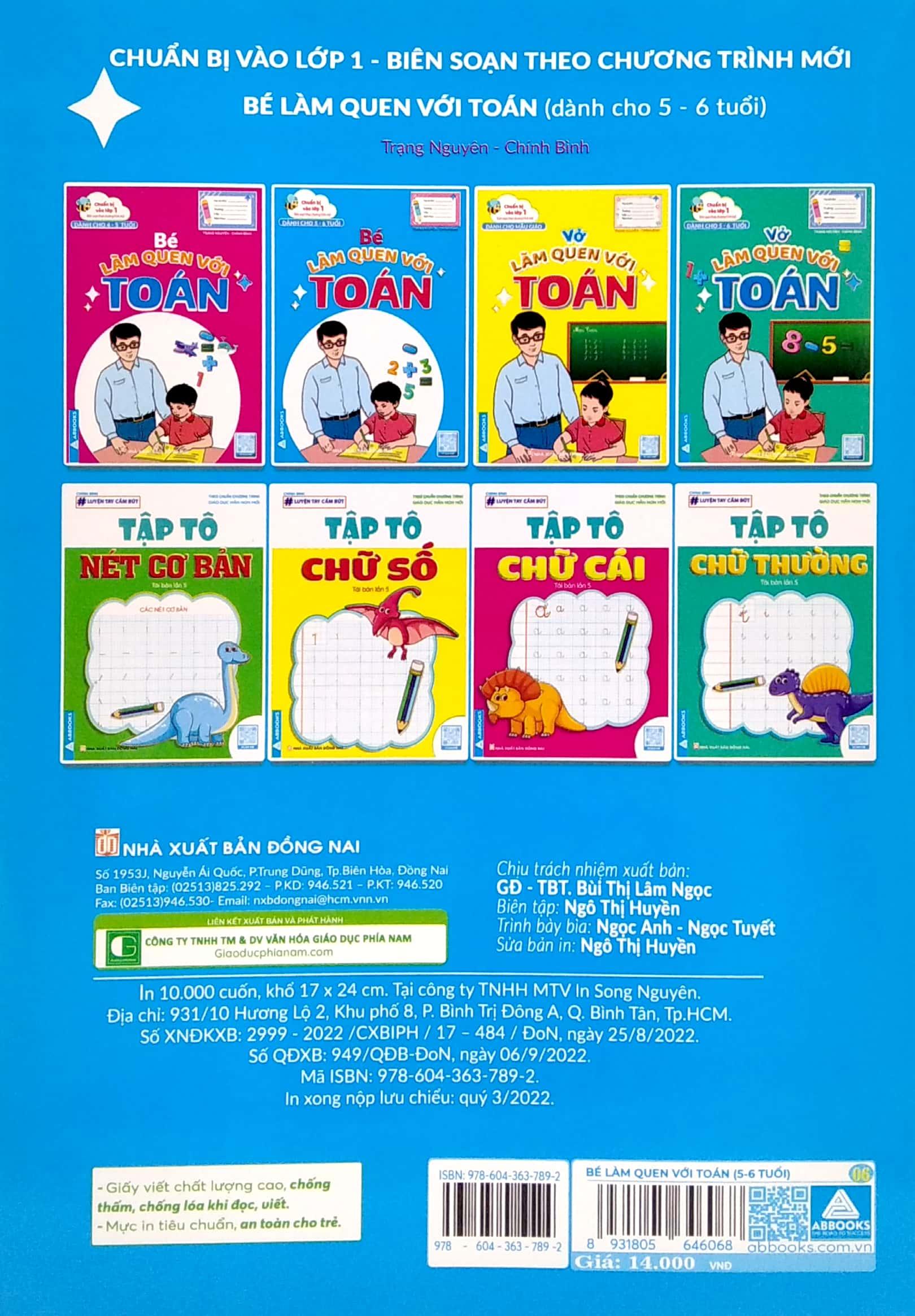 Chuẩn Bị Vào Lớp 1 - Bé Làm Quen Với Toán (Dành Cho 5-6 Tuổi)