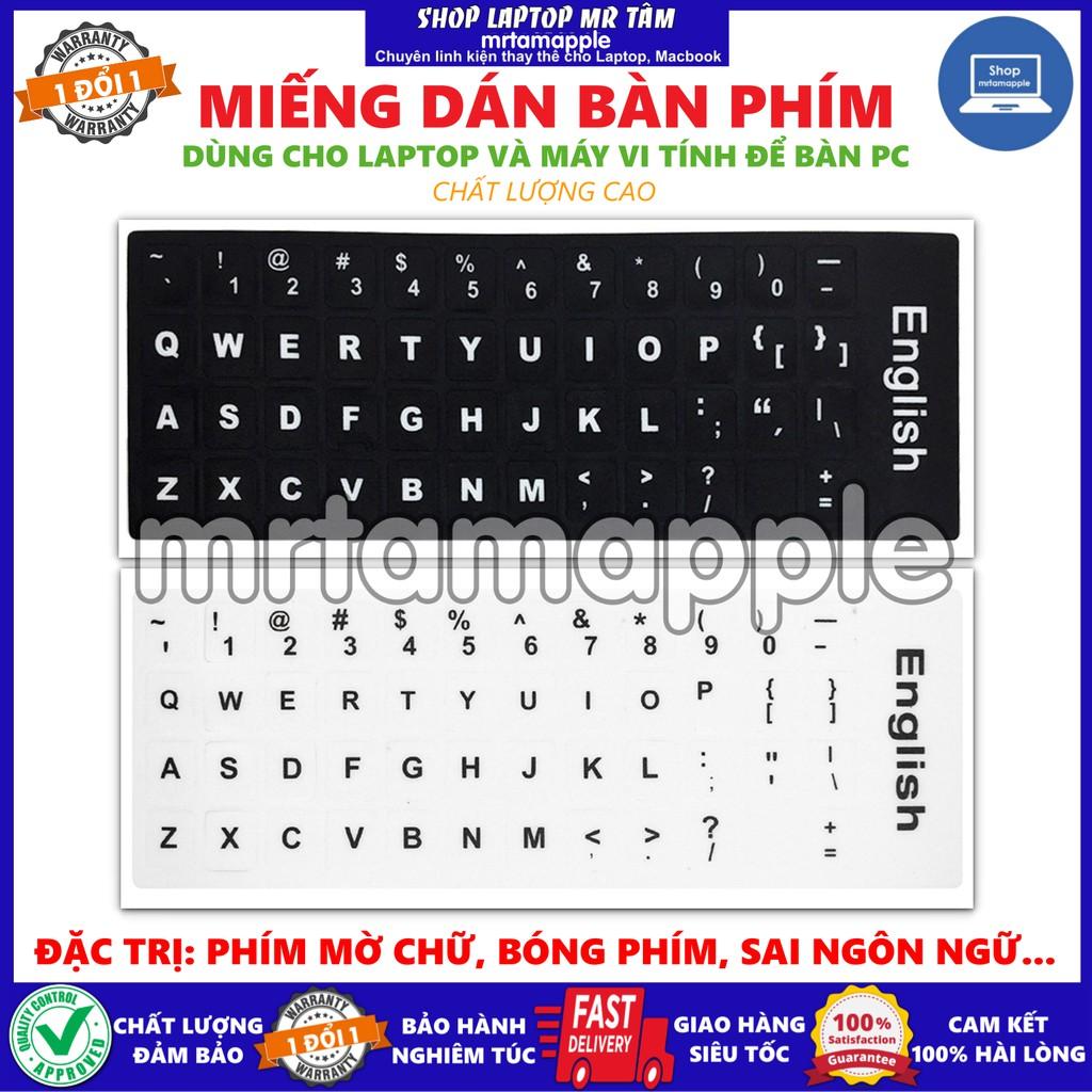 Miếng dán bàn phím Tiếng Anh English (Layout US) dùng cho laptop và máy vi tính để bàn PC