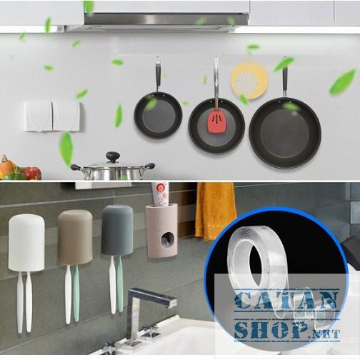 ️️1 cuộn băng keo 2 mặt trong suốt chất liệu silicon Nano siêu dính dài 3 mét Keo dán nano 2 mặt GD337-KeoNano