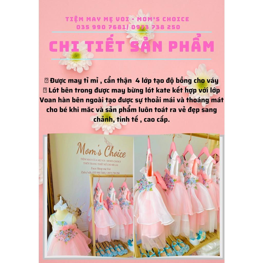 Váy công chúa, đầm công chúa màu hồng kết hợp đính hạt cho bé gái từ 1-10 tuổi tại Mom's Choice