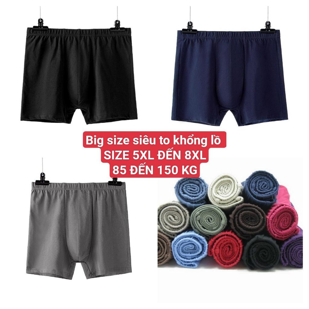 Combo 3 quần lót nam quần đùi nam cotton cao cấp đáy rộng rãi thoáng khí BIGSIZE SIÊU TO KHỔNG LỒ 5XL ĐẾN 8XL(85-150KG)