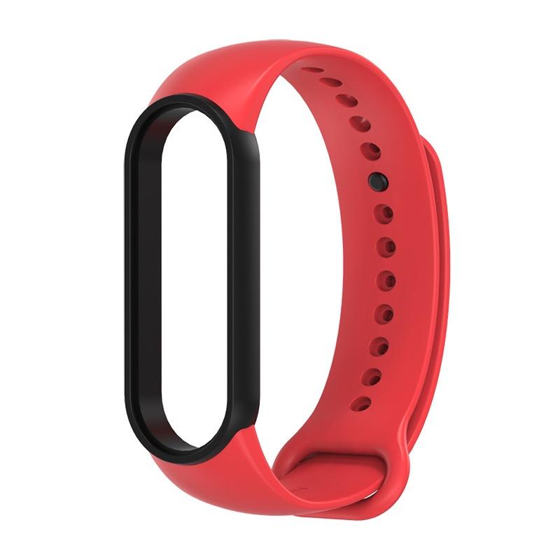 Dây Đeo Cao Su Cho Mi band 7/6/5 Viền Đen MJOBS, Dây Đeo Thay Thế Chuyên Dụng ,Mềm, Chất Lượng Cao