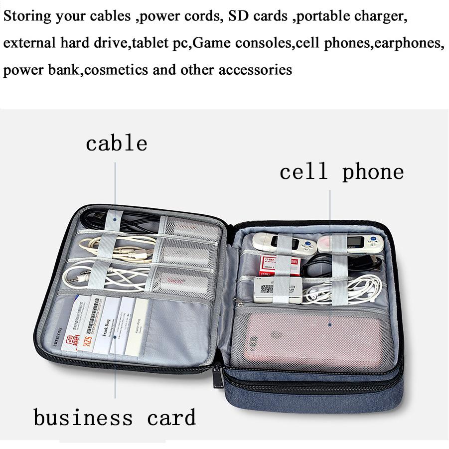 Chống Thấm Nước Tiện Ích Người Tổ Chức Lưu Trữ Kỹ Thuật Số Cho iPad Mini 4 Air 2 Máy Tính Bảng Pro Sạc Cáp Ổ Cứng Bảo Vệ Túi