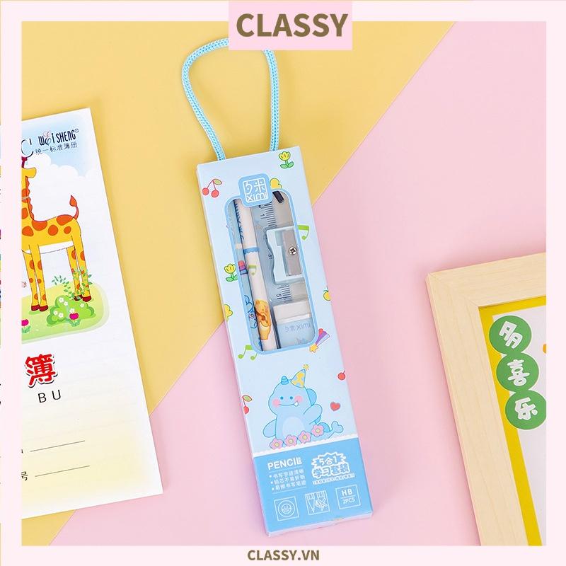 Bộ 5 dụng cụ học tập tiện lợi Classy, quà tặng học sinh dễ thương nhiều màu lựa chọn PK1317