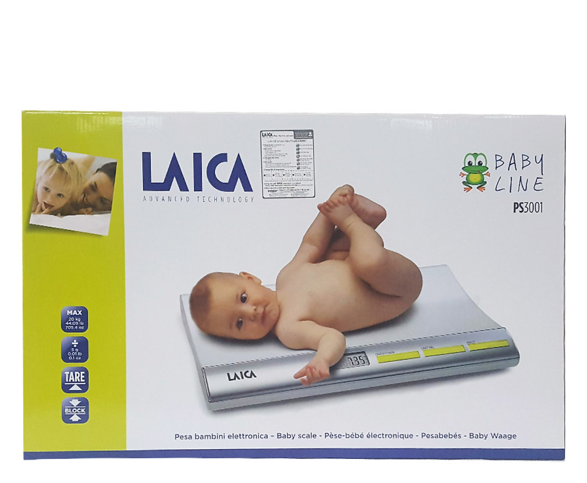 Cân Trẻ Sơ Sinh Điện Tử LAICA PS3001 ITALY - Trọng Lượng Tối Đa 20kg Tối Thiểu 200g - Chức Năng Trừ Bì