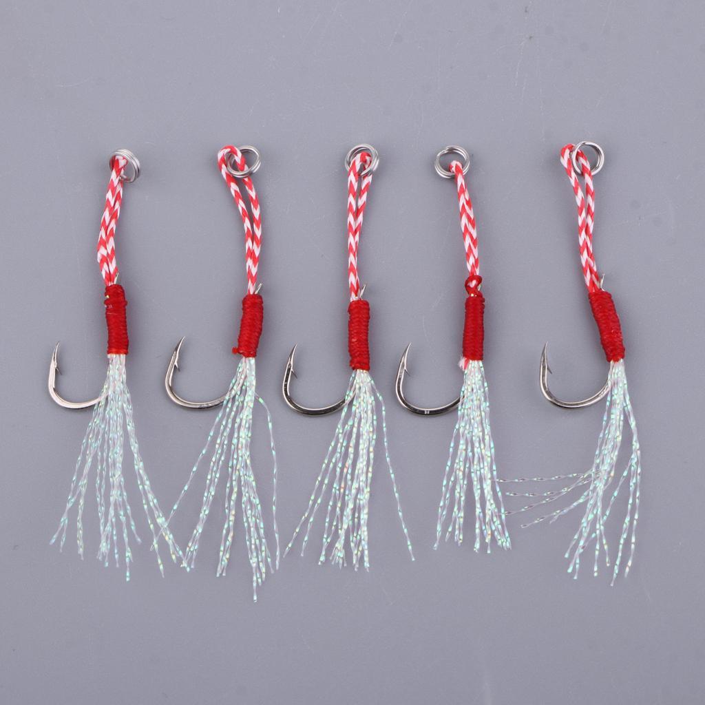 3-8pack 5pcs Carbon Steel Assist Hooks Fishing Jig Hooks Live Baits Hooks 011