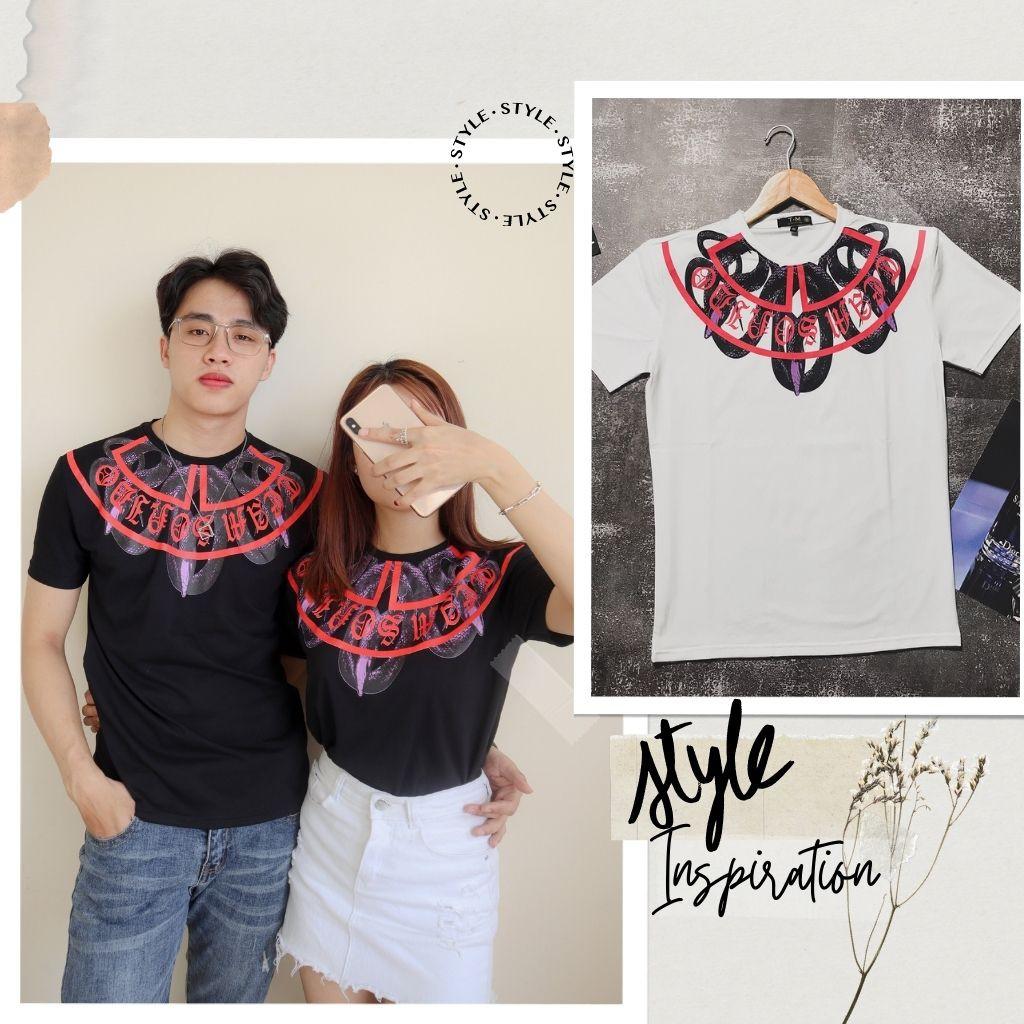 Áo Thun Nam Ngắn Tay Áo Thun Nữ Thời Trang Chất Conton Co Giãn Hình Rắn, Chuẩn Hàng Shop.