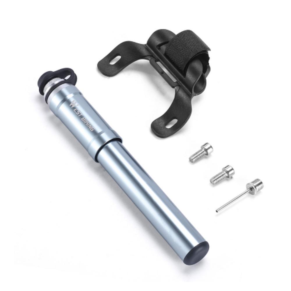 WEST BIKING Aluminum Alloy 130PSI Foot Bicycle Tire Pump Portable Mountain Bike Inflator Basketball Inflator Hand Pump