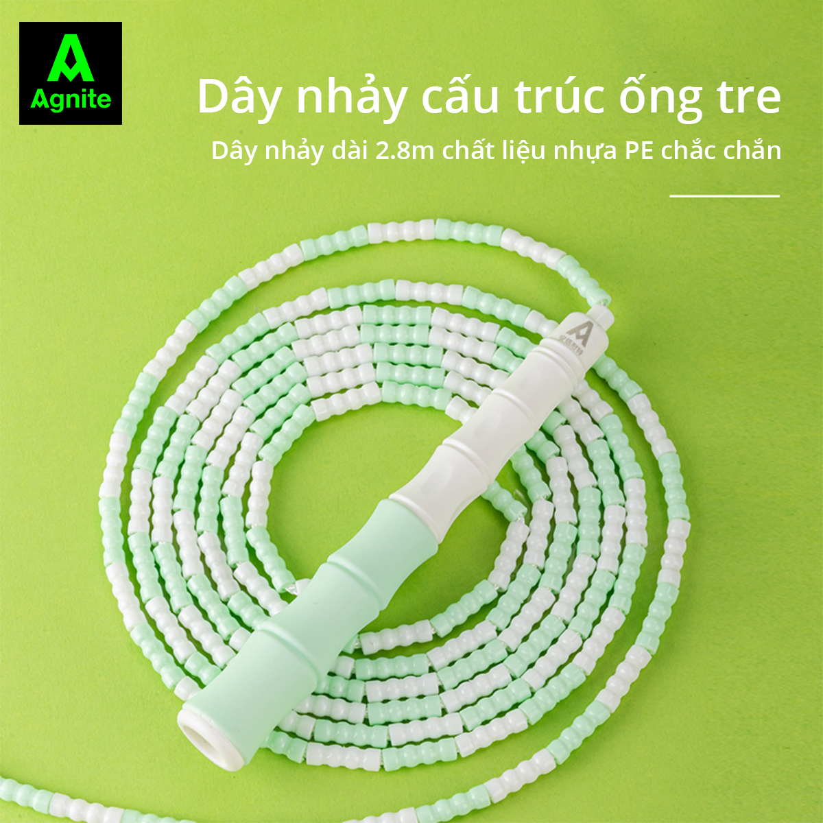 Dây nhảy thể dục giảm cân dài 2.8m tập thể lực cao cấp Agnite - Độ đàn hồi cao, lõi bông bền, giúp rèn luyện thể lực - F4140