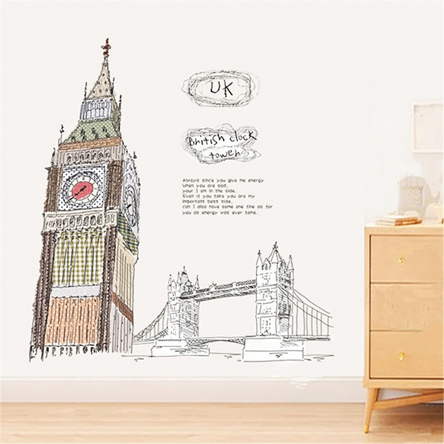 Decal Dán Tường Đồng Hồ Bigben Binbin PK152 (130 x 90 cm)