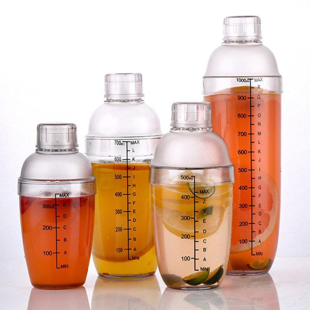2 Pieces Cocktail Shaker - Clear Matte Bottle Bar Pub Drink Party Supplies