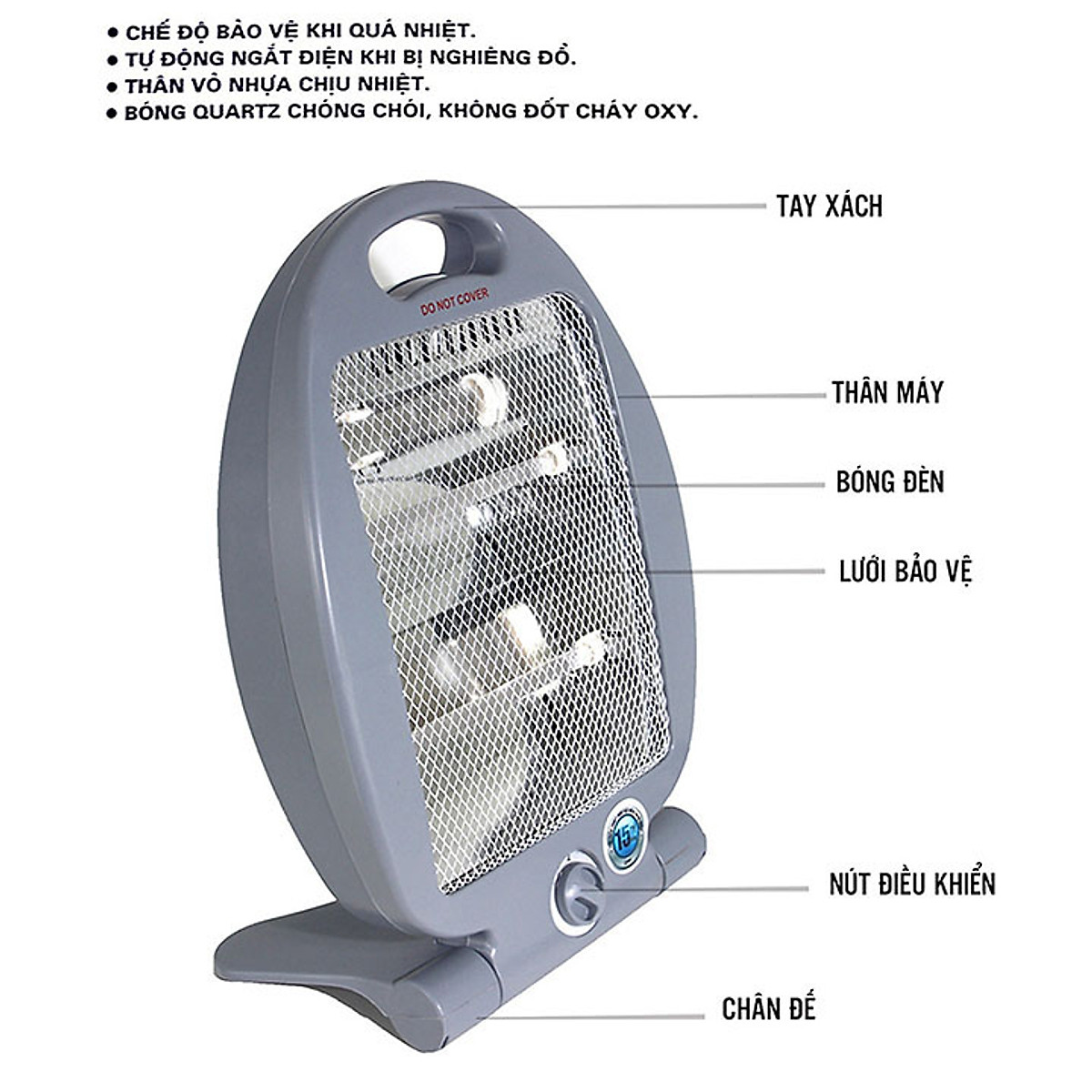 Đèn Sưởi Điện Hồng Ngoại MD-SC66 - Màu Ngẫu Nhiên - Hàng Chính Hãng