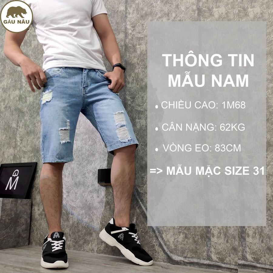 Quần short jean nam GN416 màu chuẩn đẹp Gấu Nâu