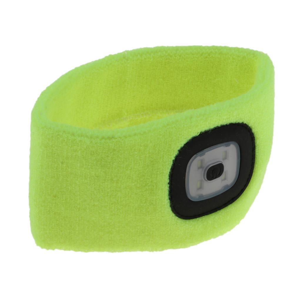 Hands Free LED Lighted Battery Powered Headlamp Braided Headband Sweat Band
