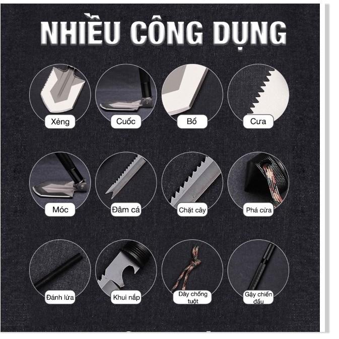 xẻng chuyên dụng cắm trại 4 in 1