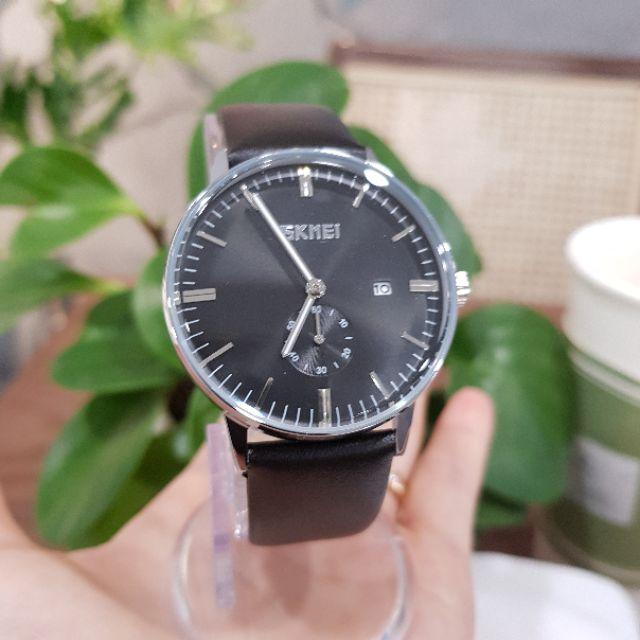 Đồng hồ nam Skmei dây da giá rẻ chống nước chính hãng Tony Watch 68