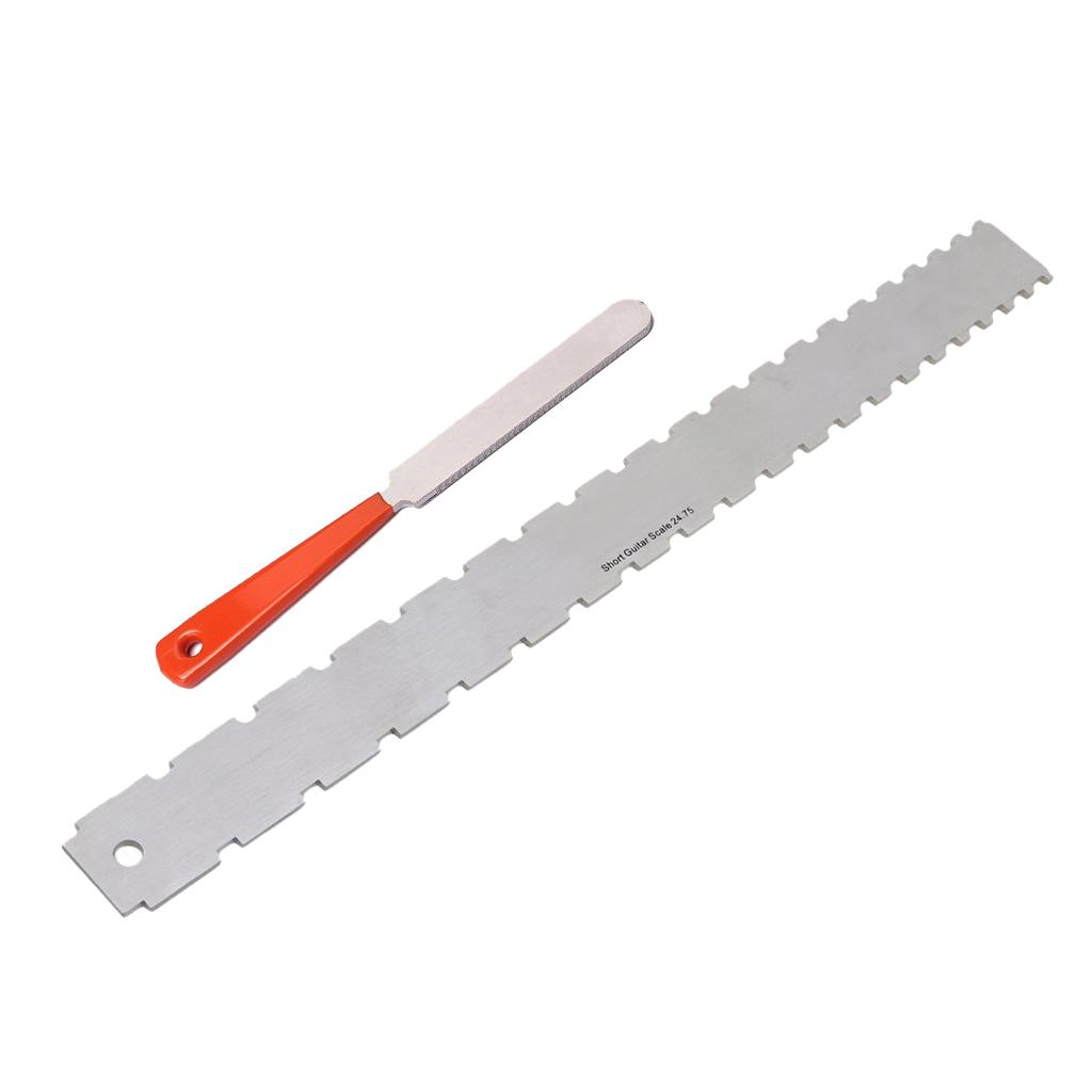 Guitar String Action Ruler + Fret File for Guitar Bass Mandolin Banjo Luthier Tools