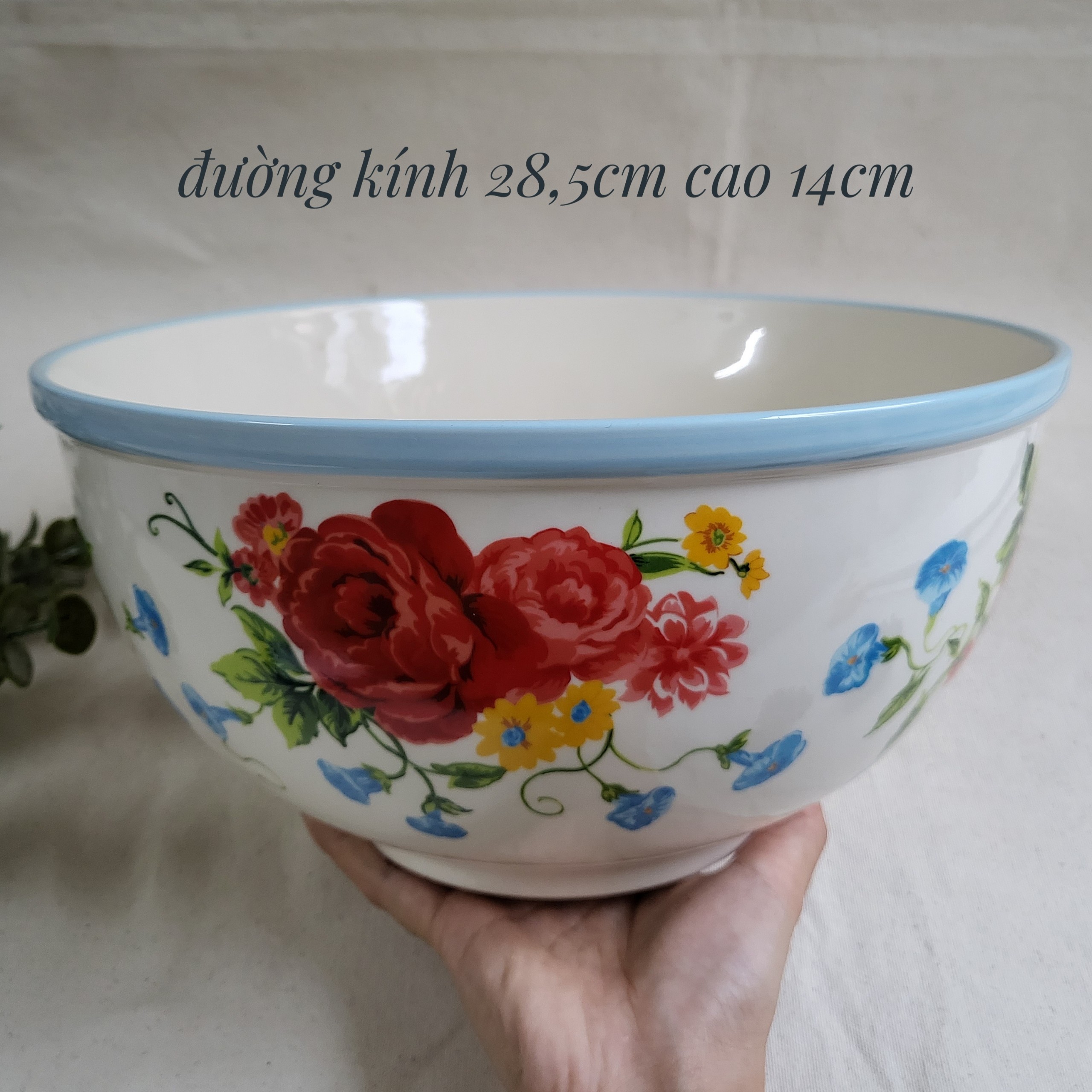 Tô Sứ Họa Tiết Hoa Size Đại