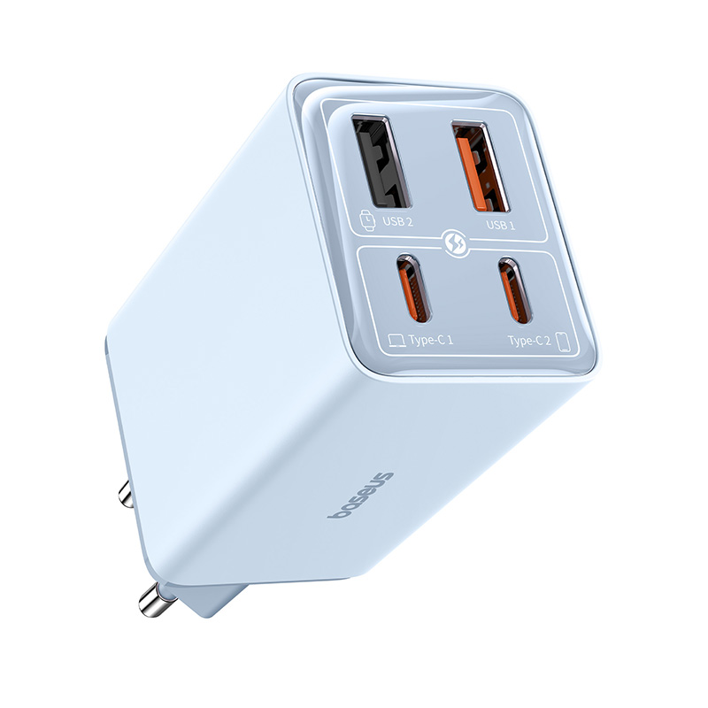 Cốc Sạc Nhanh OS-Baseus GaN6 Pro Fast Charger 2C+2U 65W (Chân cắm tròn, Kèm cáp C to C, 100W, 1m) (Hàng chính hãng)