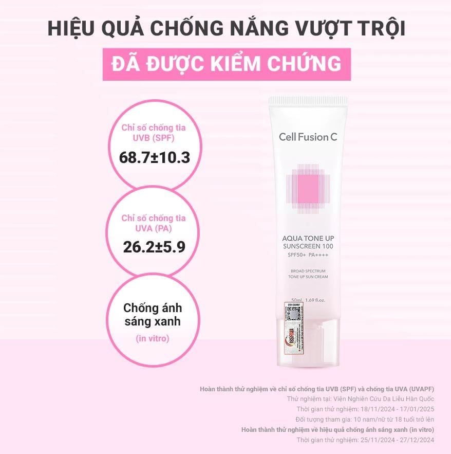 Kem Chống Nắng Nâng Tone Cấp Ẩm Căng Bóng Cho Mọi Loại Da Aqua Tone Up 100 Sunscreen SPF 50+ PA++++ 35ml + 35ml
