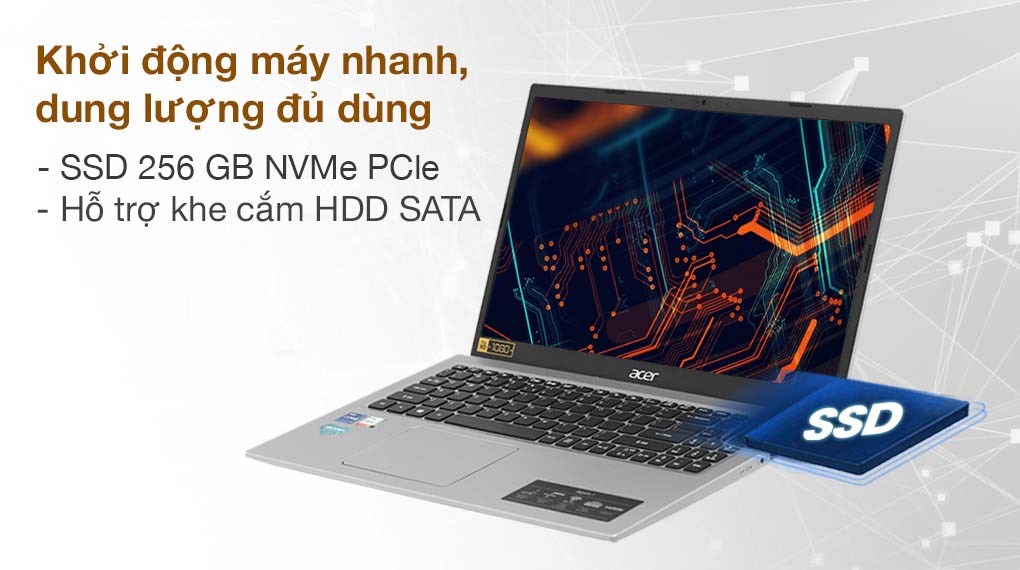 Hình ảnh Laptop Acer Aspire A315 58 35AG i3 1115G4/4GB/256GB/15.6"F/Win11/(NX.ADDSV.00B)/Bạc - Hàng chính hãng