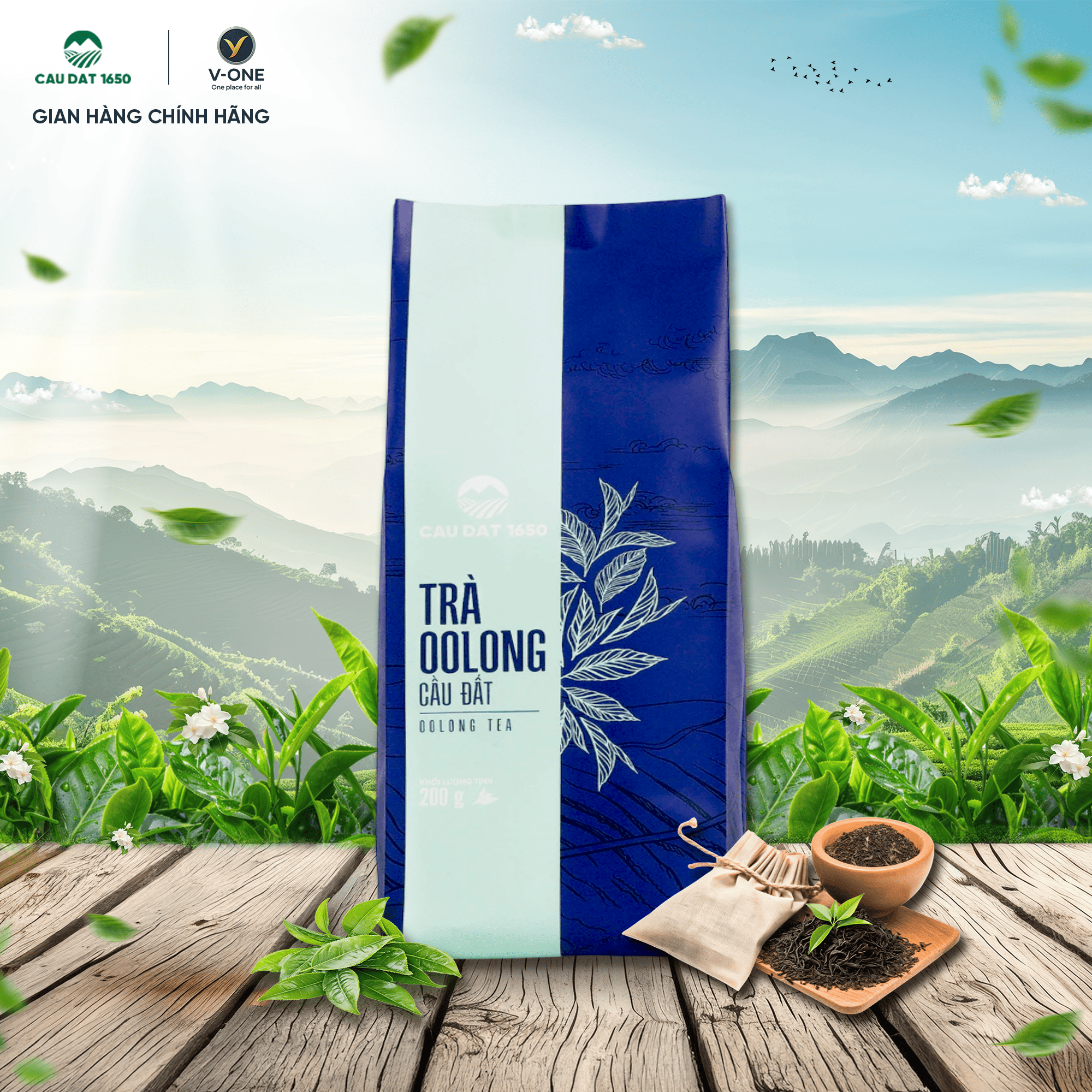 Trà Oolong Cầu Đất 1650 – Túi Giấy 100g | Hương cốm &amp; vị trà đậm – Thanh lọc cơ thể