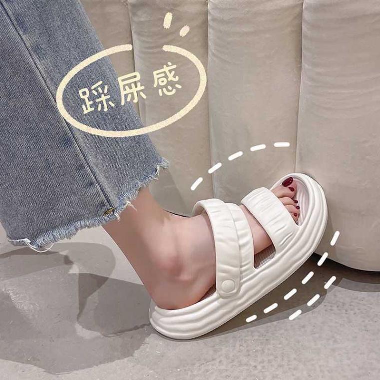 Dép Sandal nữ đế cao 4cm đi mưa chống trơn trượt, dép quai hậu nữ quai ngang đi học - DL165 - Đen