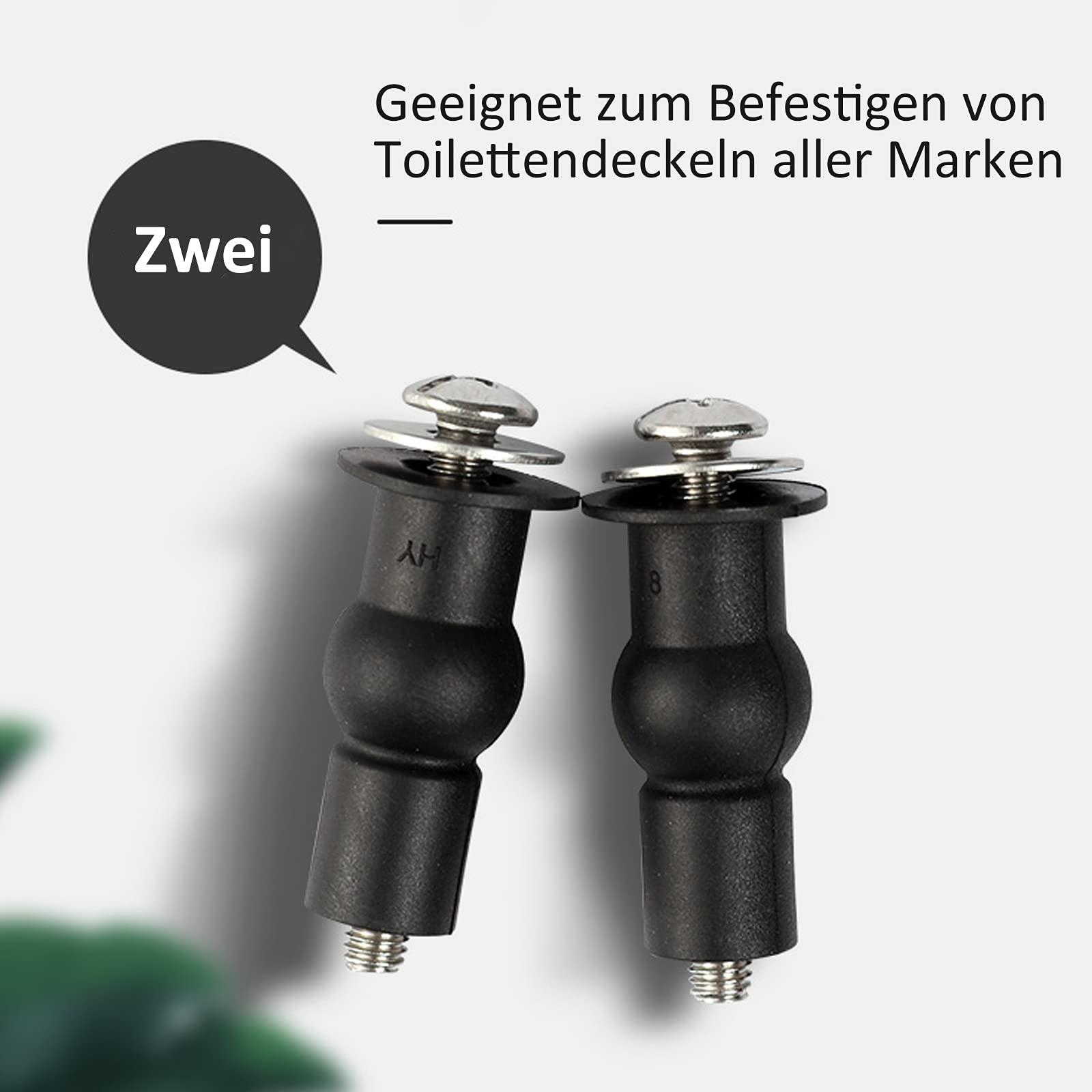 Ghế vệ sinh cố định vít, 2 cặp ghế nhà vệ sinh phổ quát Bộ mở rộng Bu lông làm bằng vít ghế nhà vệ sinh cao su phụ kiện, 304 bản lề bằng thép không gỉ cho ghế vệ sinh