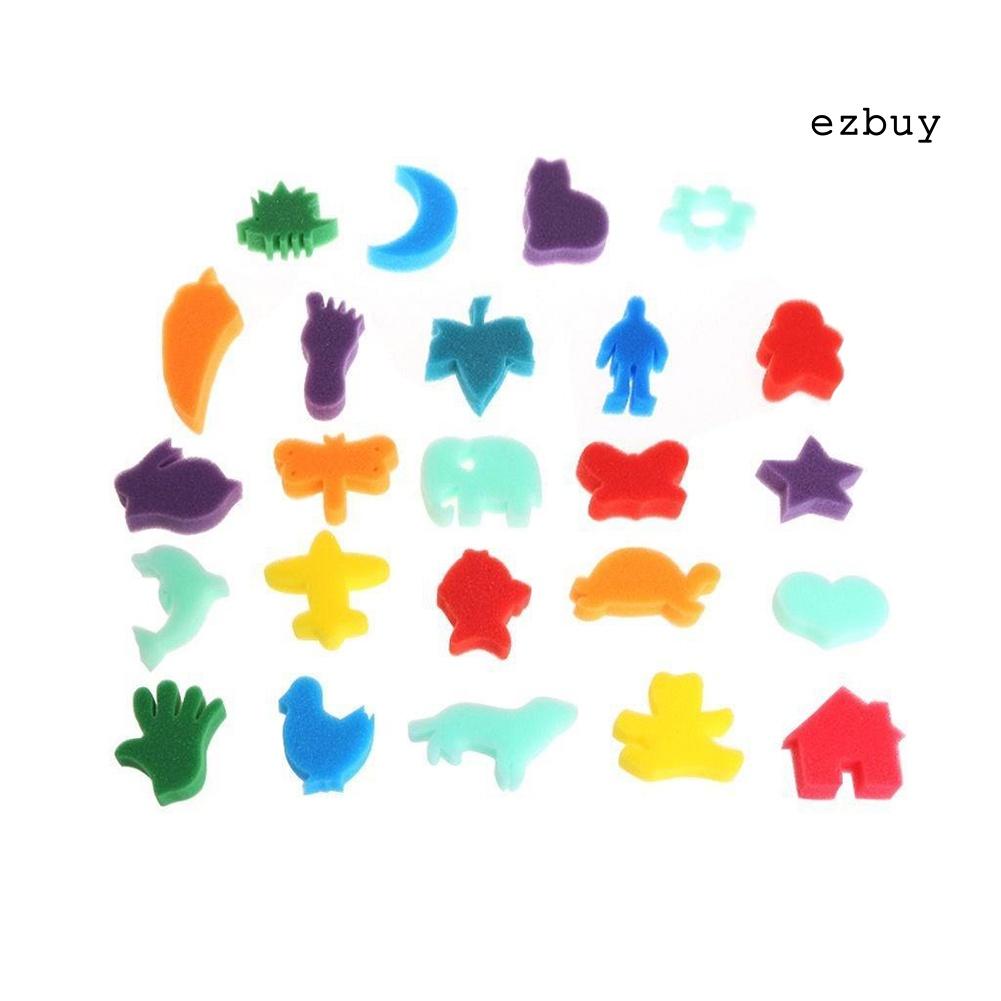 EY-24Pcs Animal Palm Drawing Sponges Kids Art Craft Painting Home Educational Toys