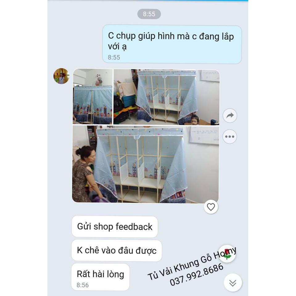 Tủ Vải Khung Gỗ 4 buồng HOMY