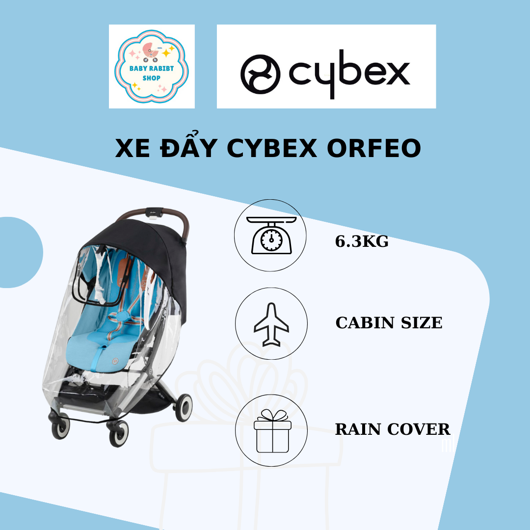 Xe đẩy du lịch gấp gọn Cybex Orfeo dùng cho bé từ sơ sinh đến 30KG tặng kèm Rain cover