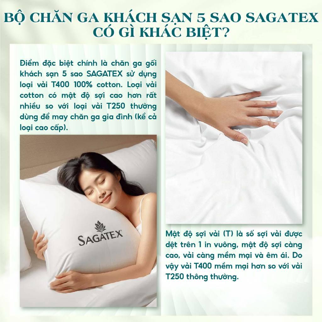 Bộ Chăn Ga Gối Cao Cấp 7 Món SAGATEX Sang Trọng Tiêu Chuẩn Khách Sạn 5 Sao Chất Vải T400