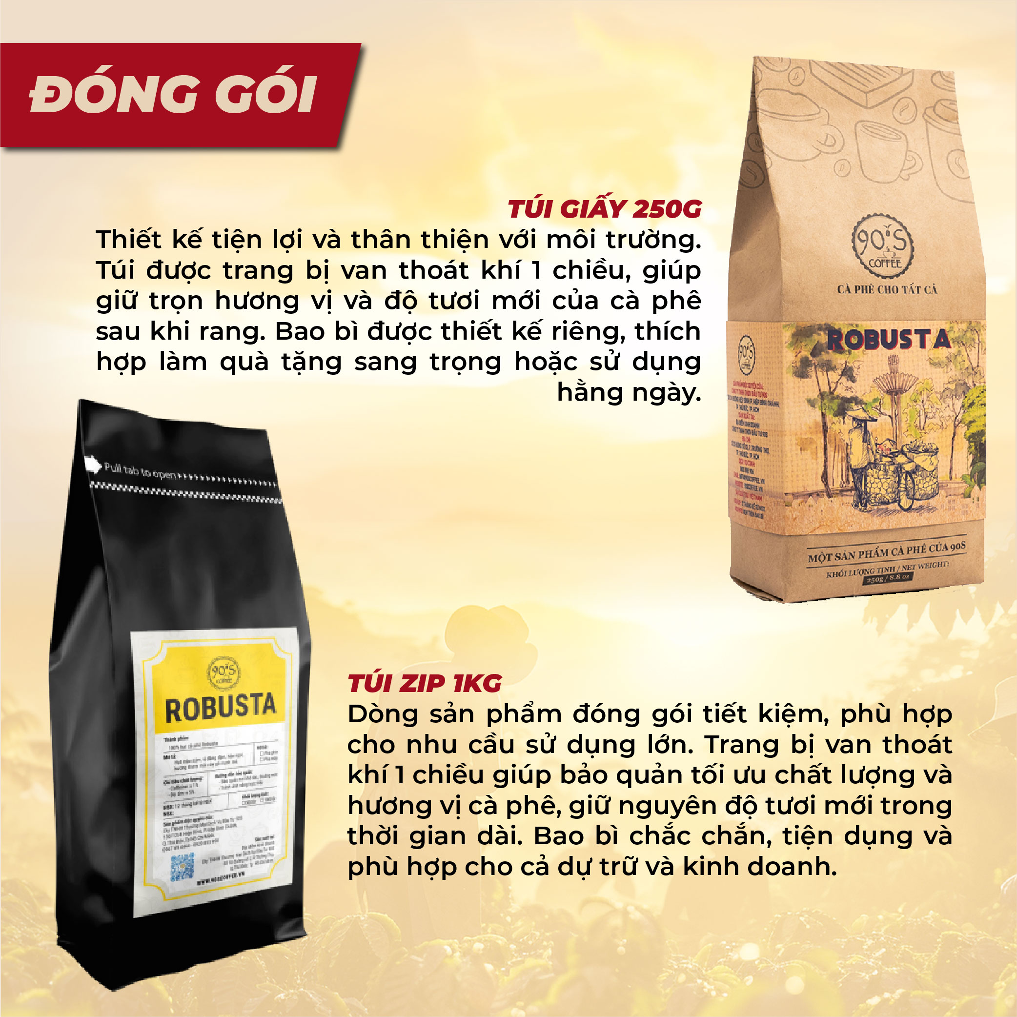 Cà Phê Robusta Nguyên Chất Rang Mộc - Gu Truyền Thống Đắng Đậm Thơm Nồng | 90S COFFEE