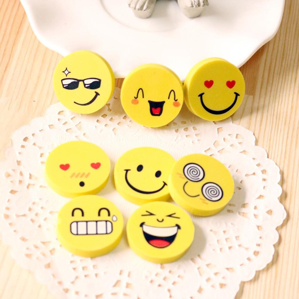 Bộ cục tẩy hình EMOJI cực dễ thương - Cục gôm tẩy bút chì cho bé Wbig size