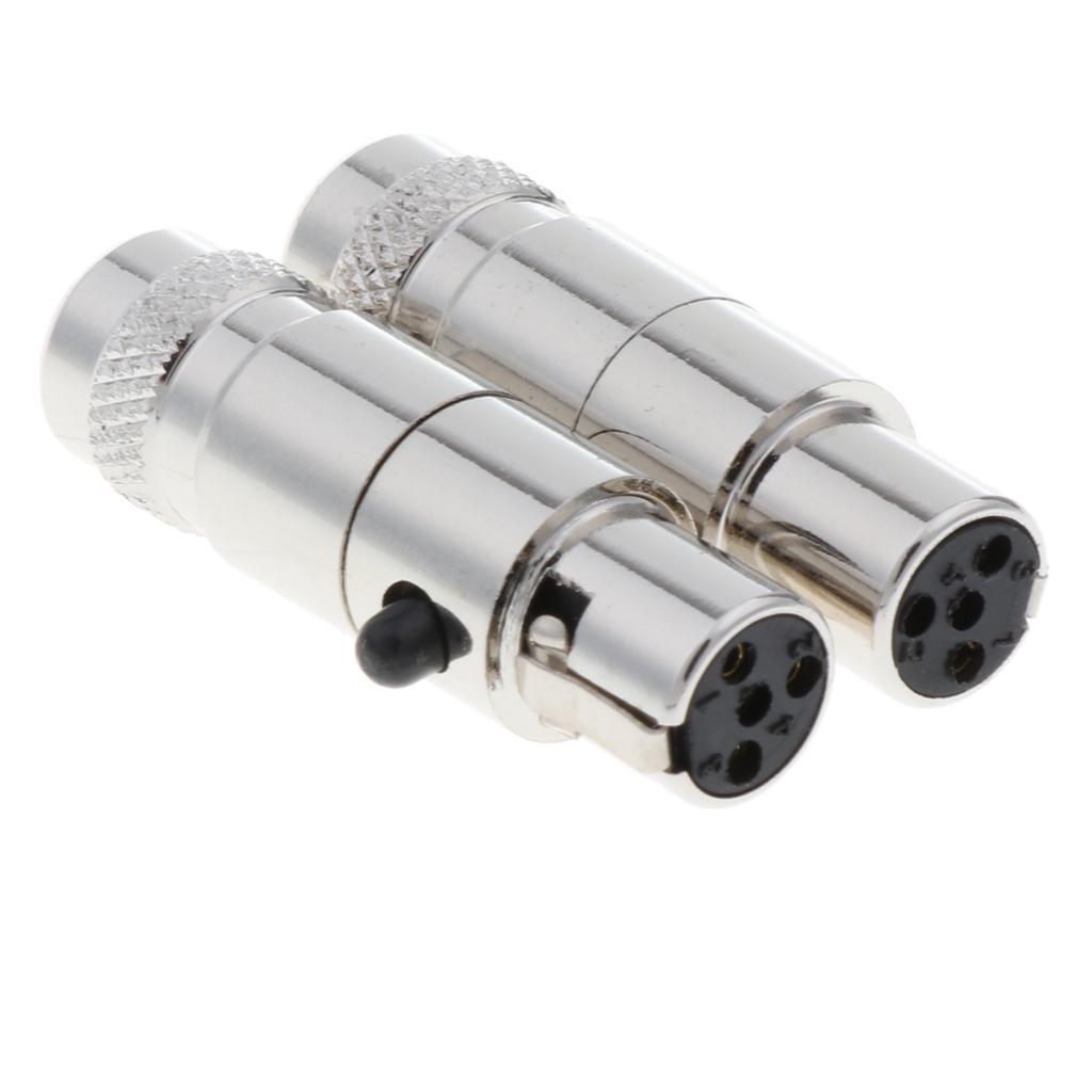 4 Pieces Gold Plated 5mm Mini 4Pin XLR Female Plugs Connectors Socket