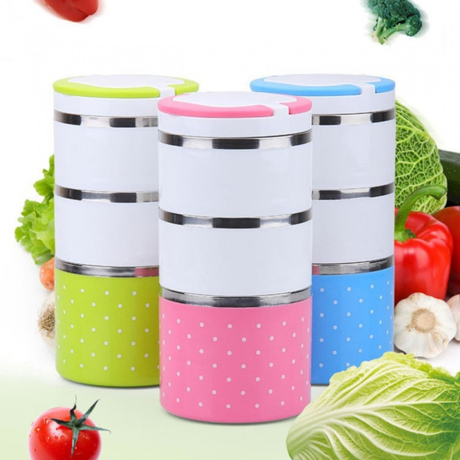 Hộp đựng cơm 3 tầng inox giữ nhiệt tiện dụng
