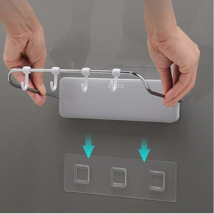 GIÁ ĐỠ ĐA NĂNG TREO TƯỜNG ĐỰNG THAU TREO DỤNG CỤ NHÀ BẾP KHÔNG CẦN ĐÓNG ĐINH