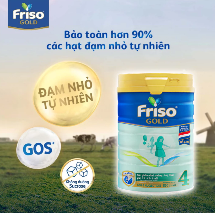 Combo 2 lon sữa Friso Gold 4 1400g (Dành Cho Trẻ Từ 2 - 6 Tuổi) - Tặng 5 lốc Friso RTD 110ml