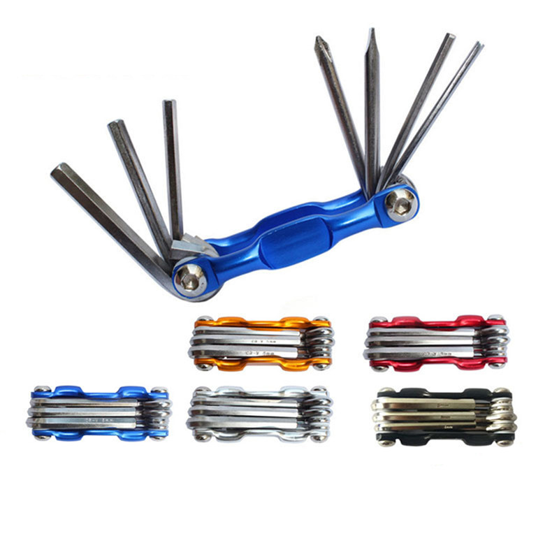 Lục giác sửa chữa xe đạp T-25 11 in 1, bao gồm các dụng cụ đủ loại như đinh vít, lục giác, cắt xích và nạy lốp - Mai Lee