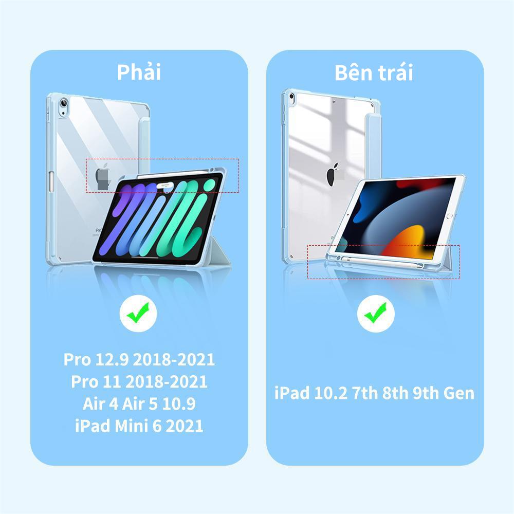 A5675 - Bao da dành Cho iPad Pro 11 12.9 2022 Air 4 Air 5 Gen 10 10.9 Gen 9 8 7 10.2 Ốp Lưng Clear Acrylic
