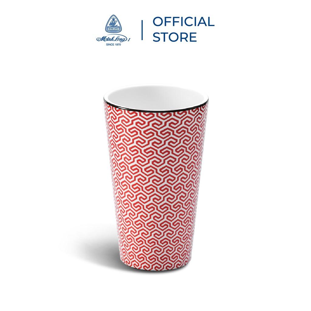 Ly sứ dưỡng sinh Minh Long 0.48 L - nắp ống hút - Red Karakusa
