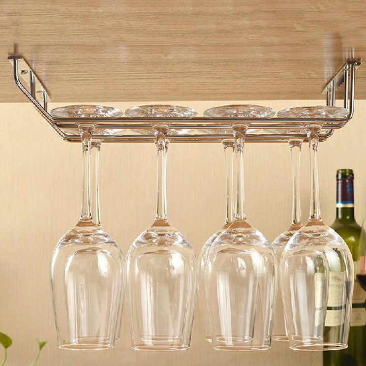 Giá Treo Ly Gắn Tủ Chạn Bằng Inox Tiện Dụng