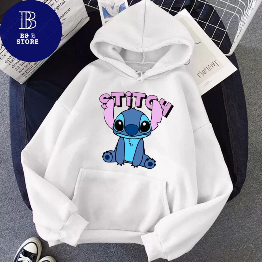 ÁO KHOÁC HOODIE NỈ UNISEX IN STITCH SIÊU CUTE ÁO KHOÁC HOODIE LOCAL BRAND