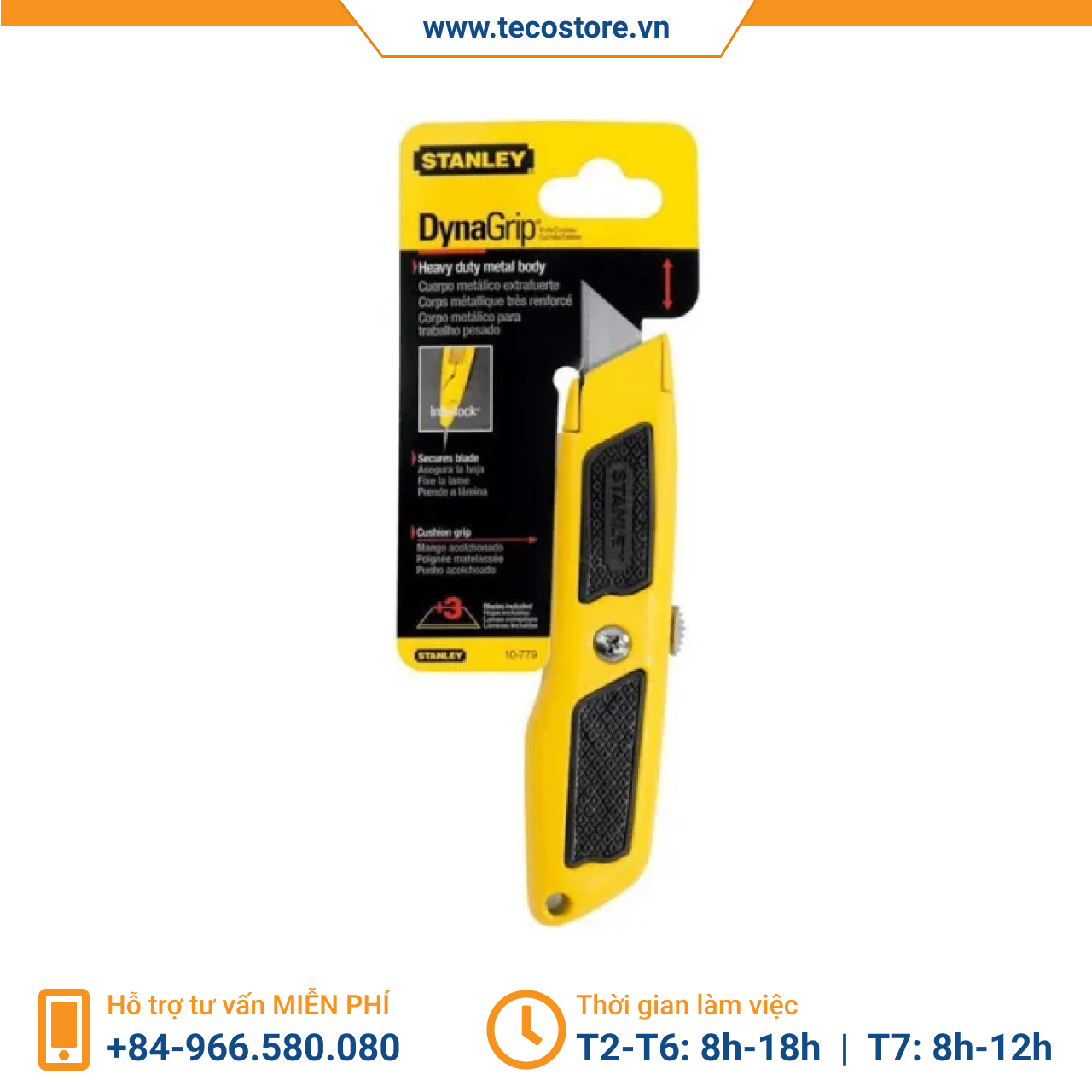 Dao rọc cáp Stanley STHT10779-8 cán nhôm màu vàng