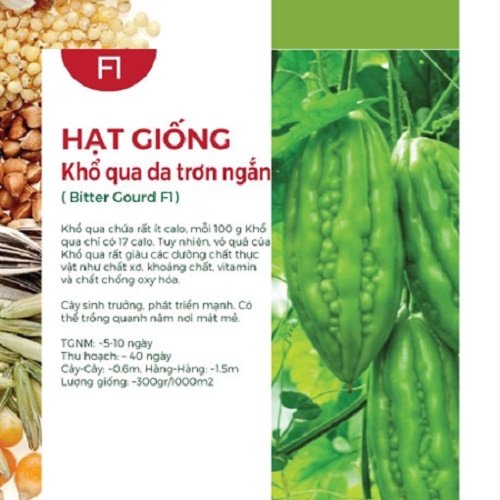 Hạt Giống Khổ Qua Da Trơn Trái Ngắn F1 595AQ (2gr)