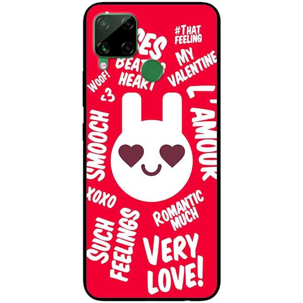 Hình ảnh Ốp lưng dành cho Realme C15 mẫu Thỏ LOVE Đỏ